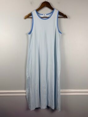 Lake pajamas blue white stripe night gown Pima cotton size XS